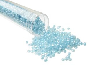 sky blue glass seed beads size 11/0