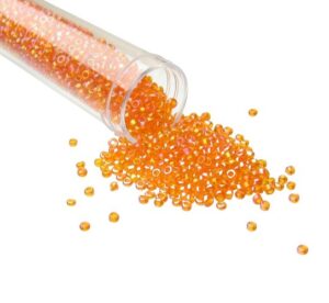 orange ab glass seed beads size 11/0