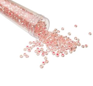 light pink seed beads size 8