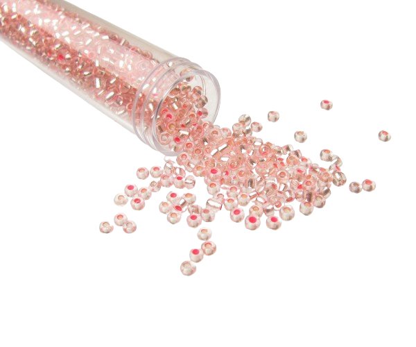 light pink seed beads size 8