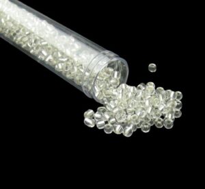 silver lined clear glass seed beads 6/0