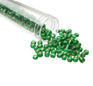 green seed beads 6/0