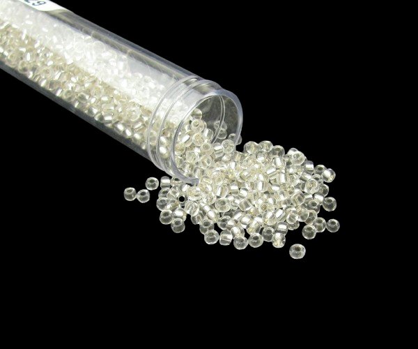clear silver lined glass seed beads size 8/0