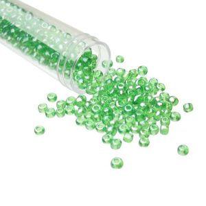 green glass seed beads size 6/0