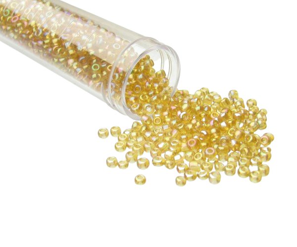 yellow ab glass seed beads size 8/0