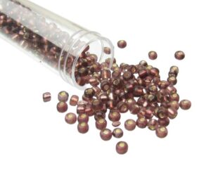 mauve glass seed beads size 6/0