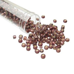 mauve glass seed beads size 6/0