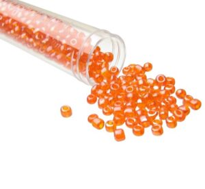 orange glass seed beads 6/0