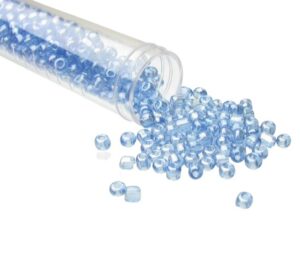 blue glass seed beads 6/0