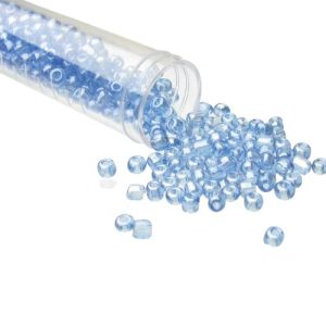 blue glass seed beads 6/0
