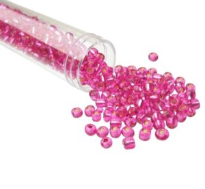 pink glass seed beads size 6/0