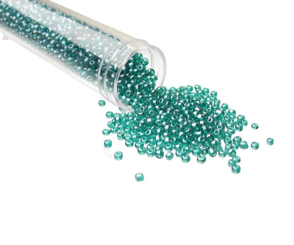 teal glass beads seed 11/0
