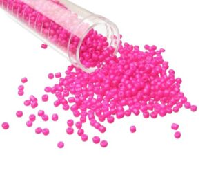 solid fuchsia pink seed beads 11/0