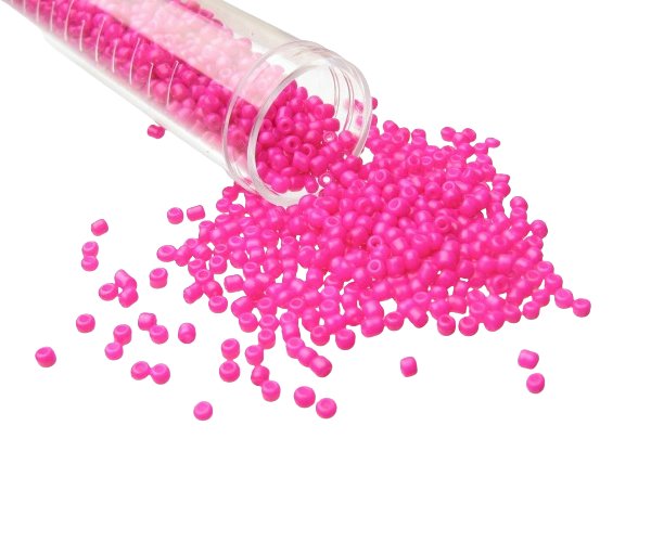 solid fuchsia pink seed beads 11/0