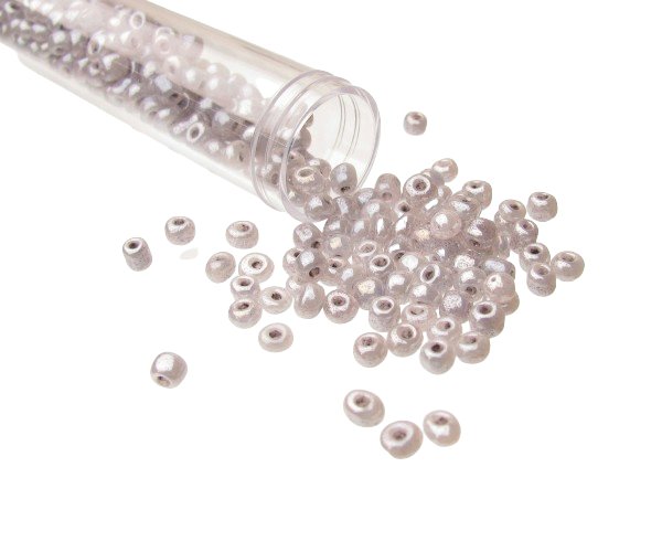 grey glass seed beads