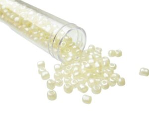 cream seed beads glass size 6/0