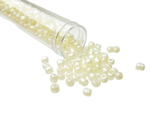 cream seed beads glass size 6/0