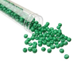 solid green glass seed beads 6/0