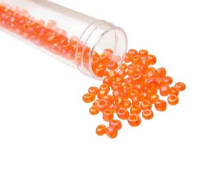 orange ab glass seed beads 6/0