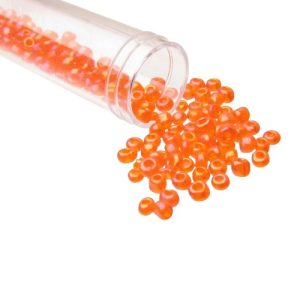 orange ab glass seed beads 6/0