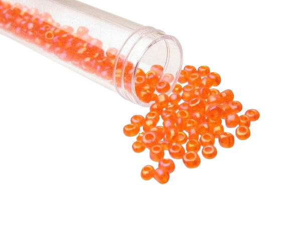 orange ab glass seed beads 6/0