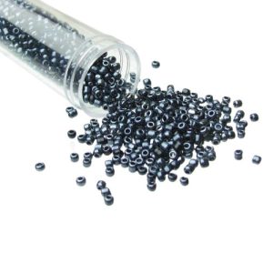 black pearl glass seed beads size 11/0