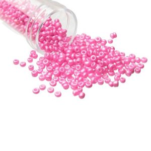 pink glass seed beads 11/0