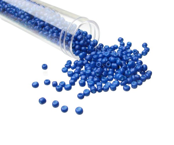 solid blue glass seed beads size 8/0