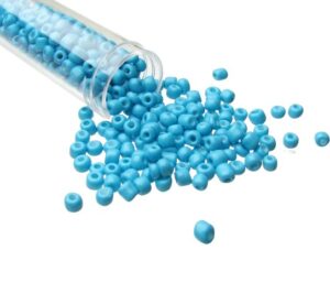 turquoise blue glass seed beads 6/0