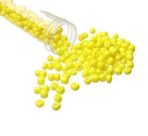 yellow glass seed beads 6/0