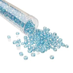 blue ab glass seed beads 6/0