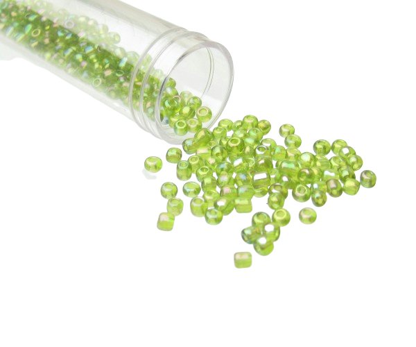 green ab seed beads size 8/0