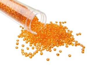 orange glass seed beads size 11/0