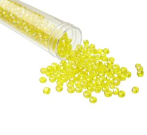 yellow glass seed beads size 6/0