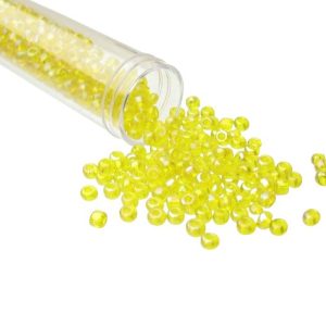 yellow glass seed beads size 6/0