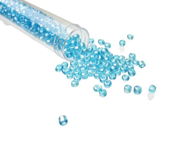 aqua blue glass seed beads 6/0