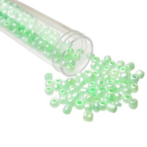 light green seed beads size 6/0