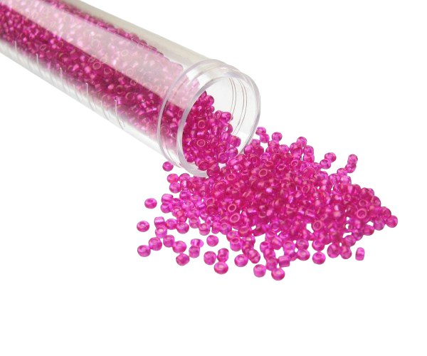 deep pink glass seed beads 11/0