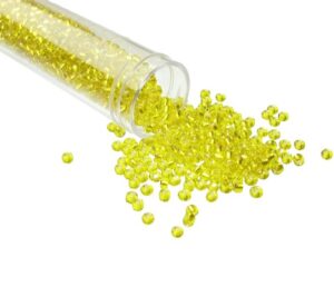 yellow glass seed beads size 8/0