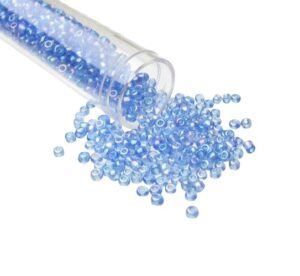 sapphire blue seed beads size 8/0