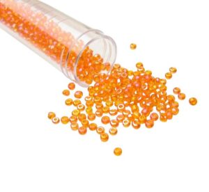 orange glass seed beads 8/0