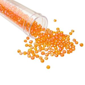 orange glass seed beads 8/0