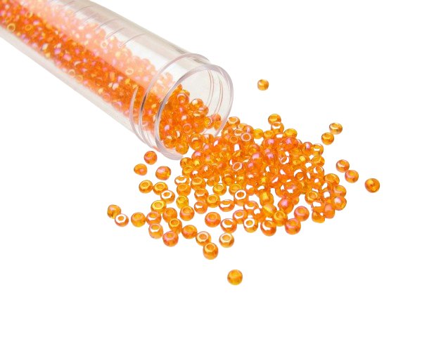 orange glass seed beads 8/0