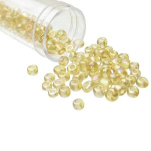 yellow an glass seed beads size 6/0