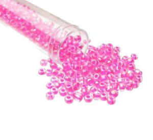 pink glass seed beads size 6/0