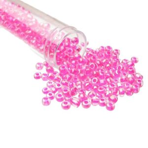 pink glass seed beads size 6/0