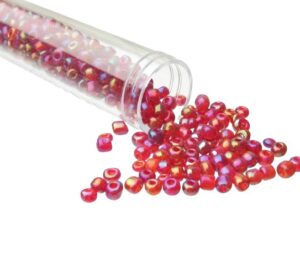 dark red ab glass seed beads size 6/0