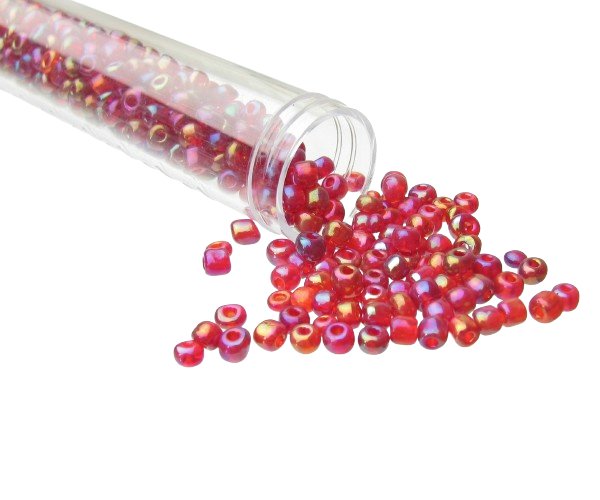 dark red ab glass seed beads size 6/0