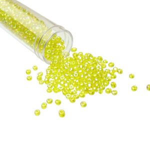 yellow glass seed beads size 8/0