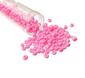 solid pink glass seed beads size 6/0